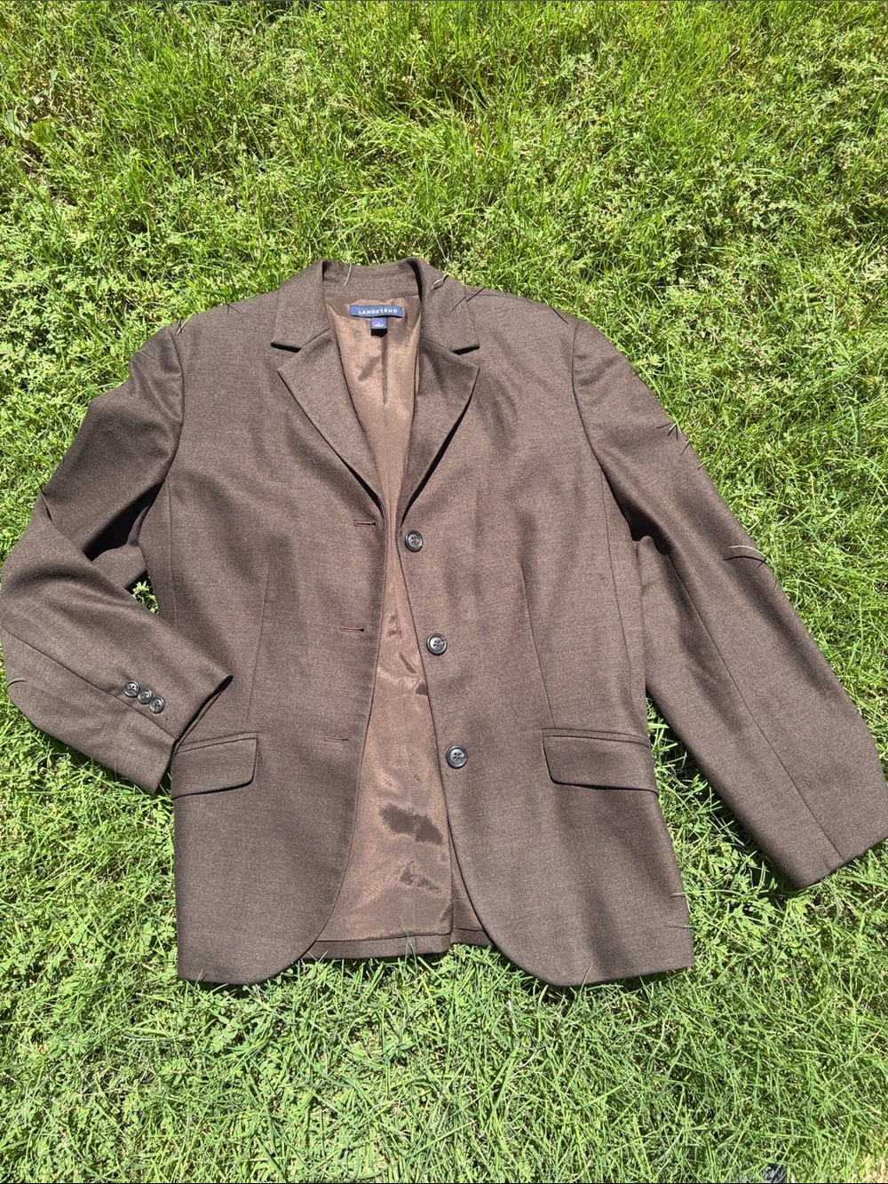 Land’s End Chocolate Wool Blend Blazer Women’s Sz 8